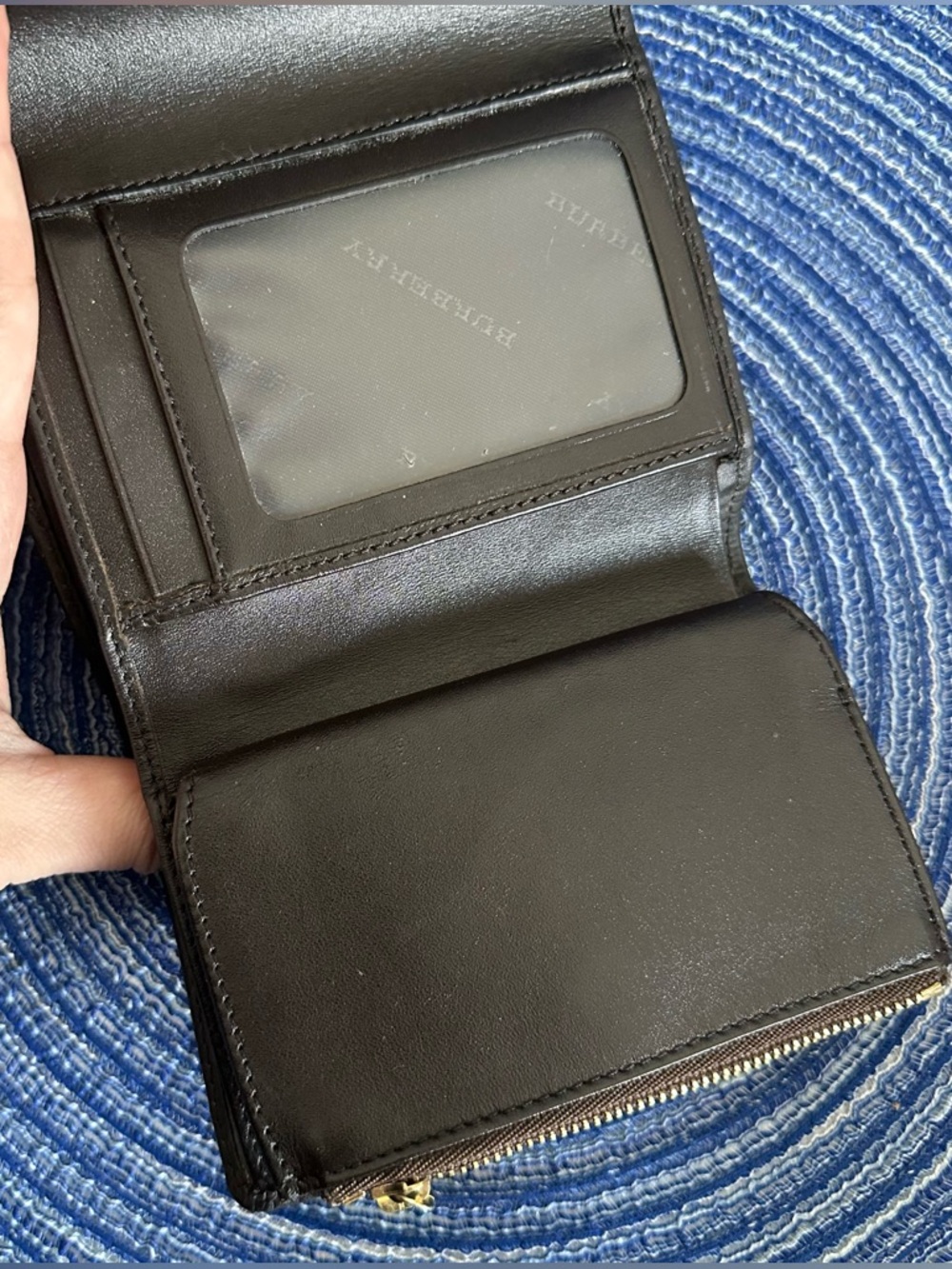 Burberry Beige Black Red Check Wallet - Picture 9 of 15